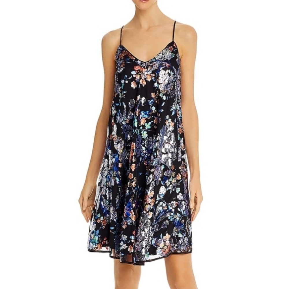 Laundry By Shelli Seagal Sequinned Floral Shift Dress- New With Tags! Sz 12